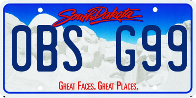 SD license plate 0BSG99