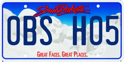SD license plate 0BSH05
