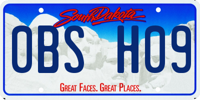 SD license plate 0BSH09