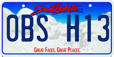 SD license plate 0BSH13