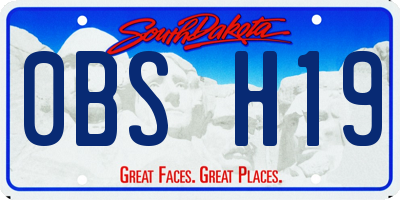 SD license plate 0BSH19