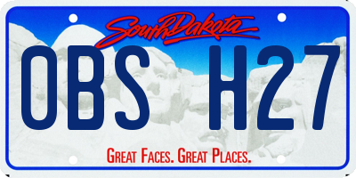 SD license plate 0BSH27