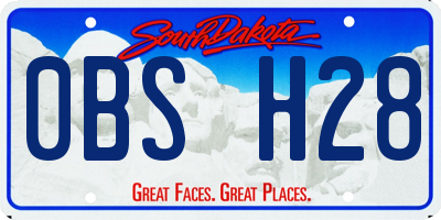SD license plate 0BSH28