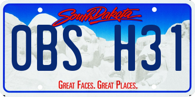 SD license plate 0BSH31