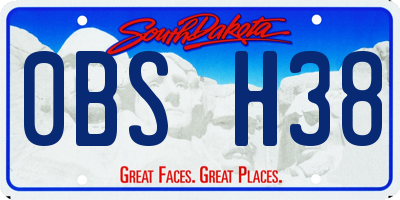 SD license plate 0BSH38