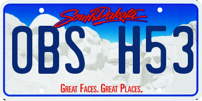 SD license plate 0BSH53