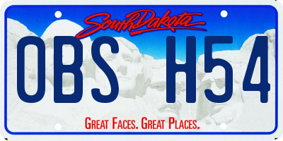 SD license plate 0BSH54
