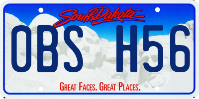 SD license plate 0BSH56