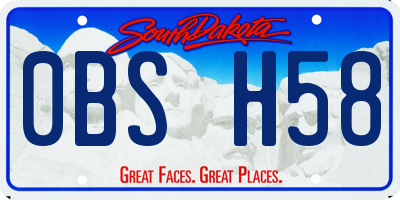 SD license plate 0BSH58