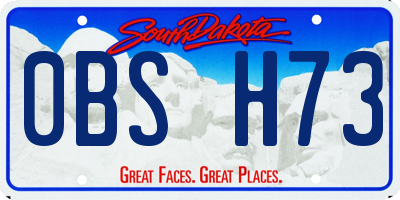 SD license plate 0BSH73