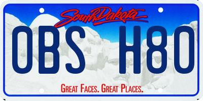 SD license plate 0BSH80