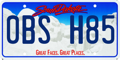 SD license plate 0BSH85