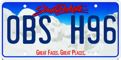SD license plate 0BSH96