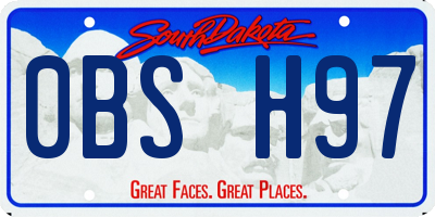 SD license plate 0BSH97