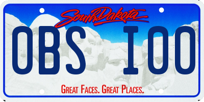 SD license plate 0BSI00