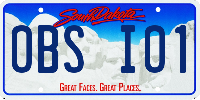 SD license plate 0BSI01