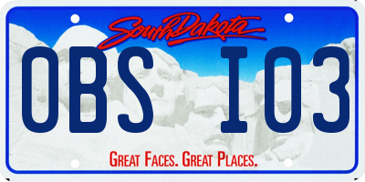 SD license plate 0BSI03