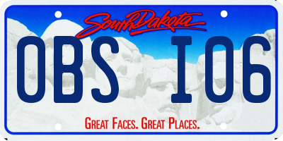 SD license plate 0BSI06