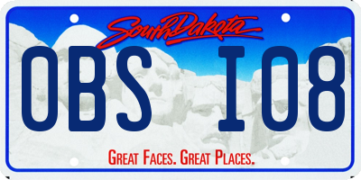SD license plate 0BSI08