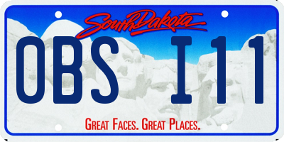 SD license plate 0BSI11