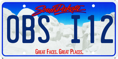 SD license plate 0BSI12