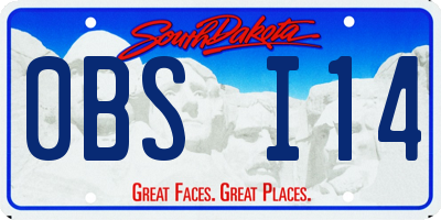 SD license plate 0BSI14