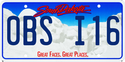 SD license plate 0BSI16