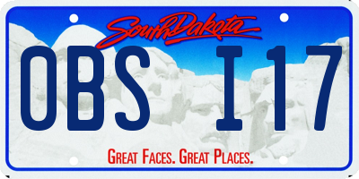 SD license plate 0BSI17