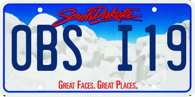SD license plate 0BSI19