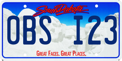 SD license plate 0BSI23
