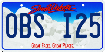 SD license plate 0BSI25