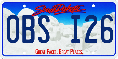 SD license plate 0BSI26