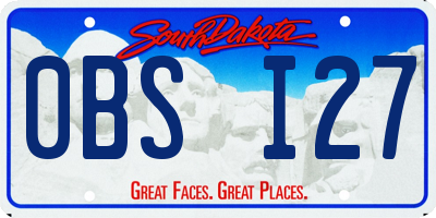 SD license plate 0BSI27