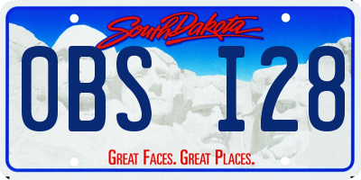 SD license plate 0BSI28