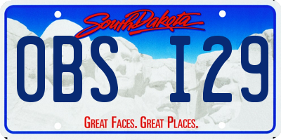 SD license plate 0BSI29