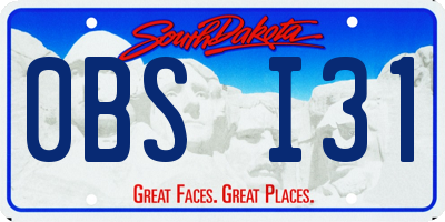 SD license plate 0BSI31