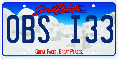 SD license plate 0BSI33