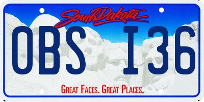 SD license plate 0BSI36