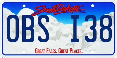 SD license plate 0BSI38