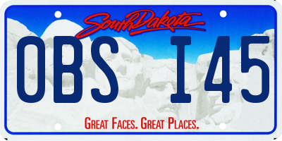 SD license plate 0BSI45