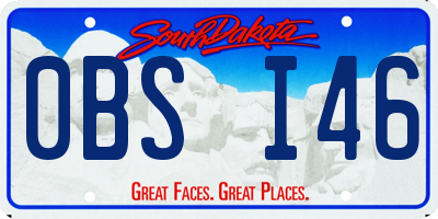 SD license plate 0BSI46
