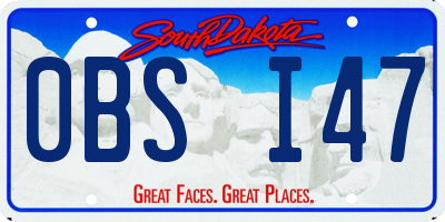 SD license plate 0BSI47