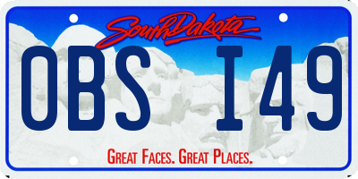 SD license plate 0BSI49