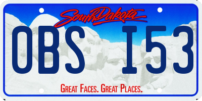 SD license plate 0BSI53
