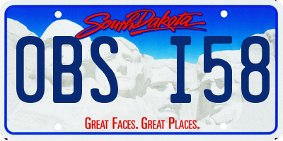 SD license plate 0BSI58