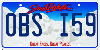 SD license plate 0BSI59