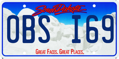 SD license plate 0BSI69