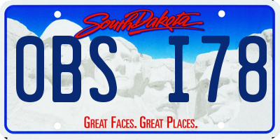 SD license plate 0BSI78