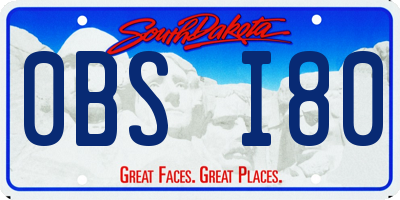 SD license plate 0BSI80