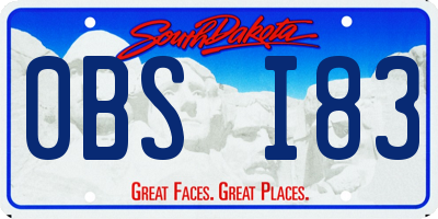 SD license plate 0BSI83